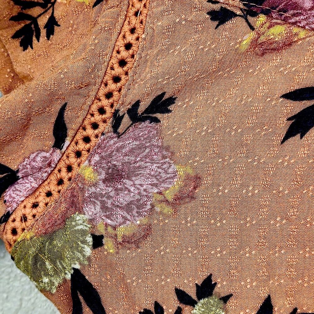Buffalo David Bitton Floral Blouse Size M Cottagecore Boho Romantic Top - Picture 6 of 8